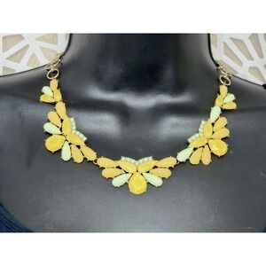 Yellow Mint Floral Statement Necklace Repair / As-Is